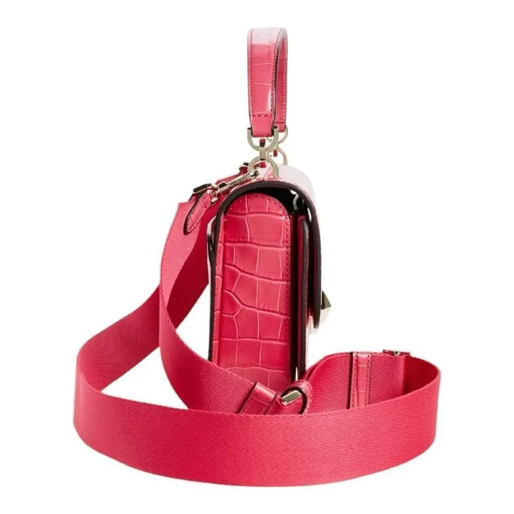 Kate Spade New York croc embossed leather top handle satchel